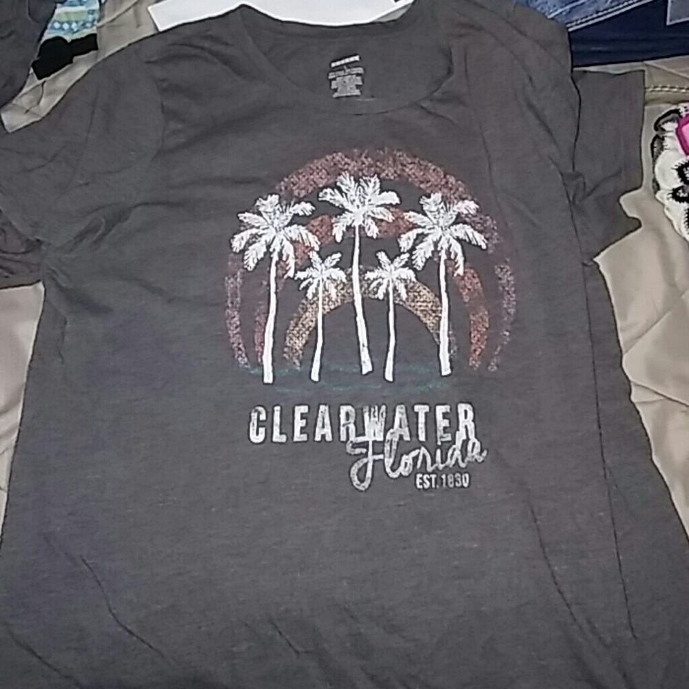 2 gray tee shirts